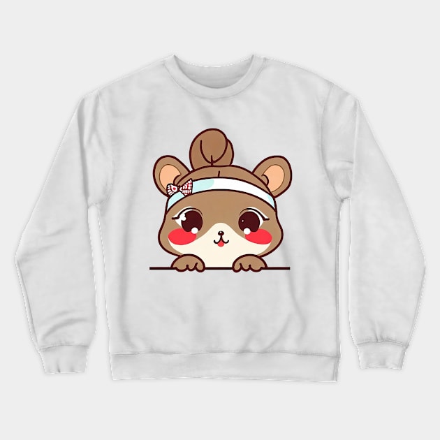 Sneaky japanese squirrel so cute Crewneck Sweatshirt by Deartexclusive